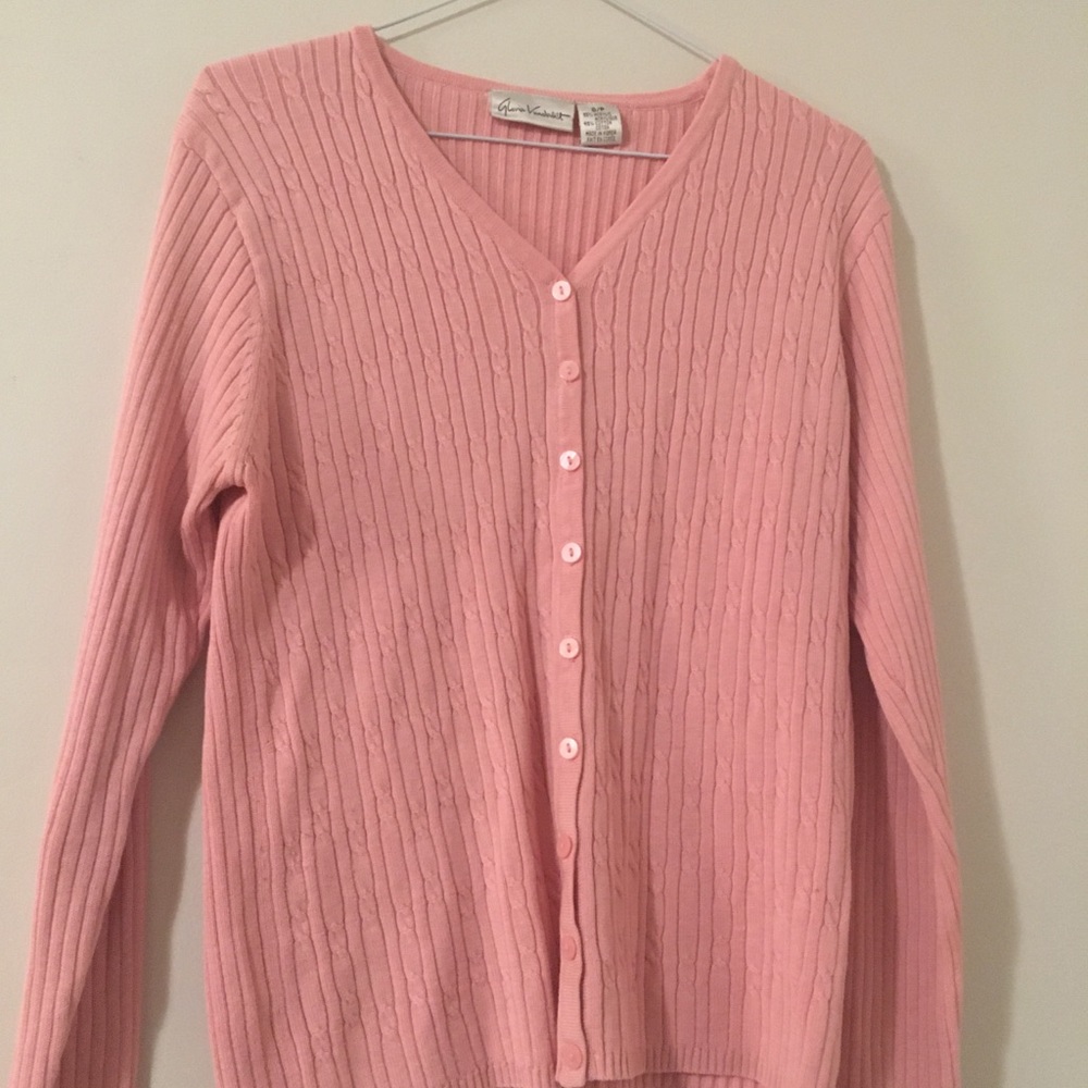 Pink v-neck button down cardigan